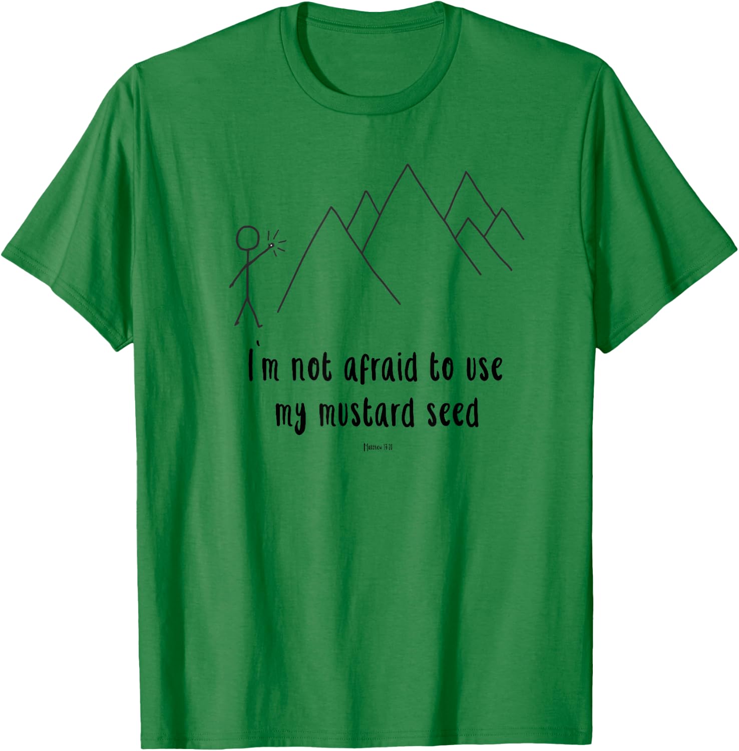 Faith Moves Mountains Mustard Size Christian Teen Youth T-Shirt - T-Shirt | Irish Green