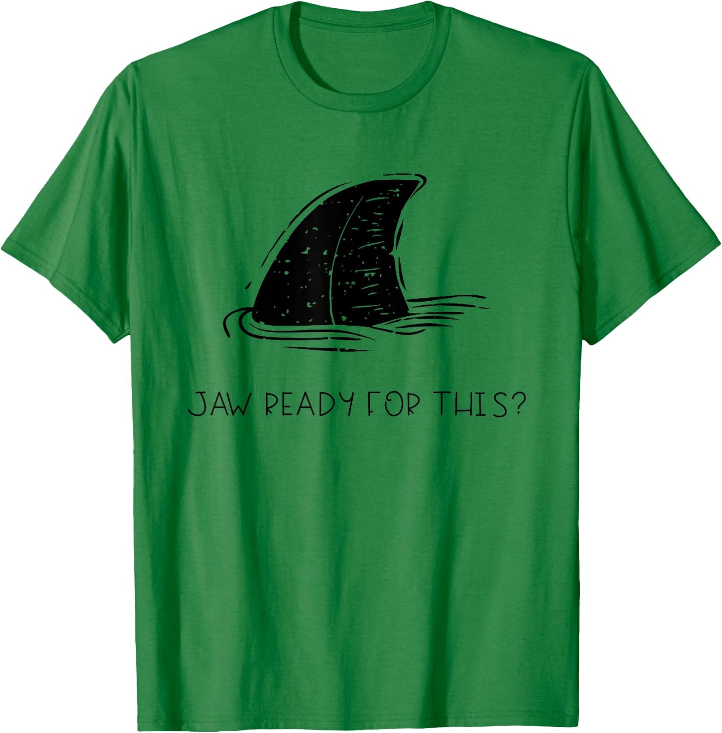 Jaw Ready for This Distressed Summer Beach Funny Shark Fin T-Shirt - T-Shirt | Irish Green