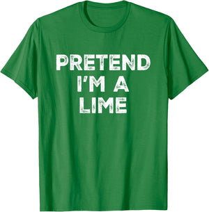 Pretend I'm A Lime Lazy Halloween Costume T-Shirt - T-Shirt | Irish Green