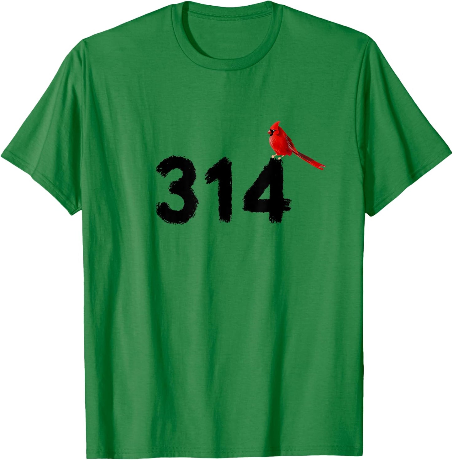 GGT 314 Saint Louis MO Red Bird Cardinal STL Area Code T-Shirt - T-Shirt | Irish Green