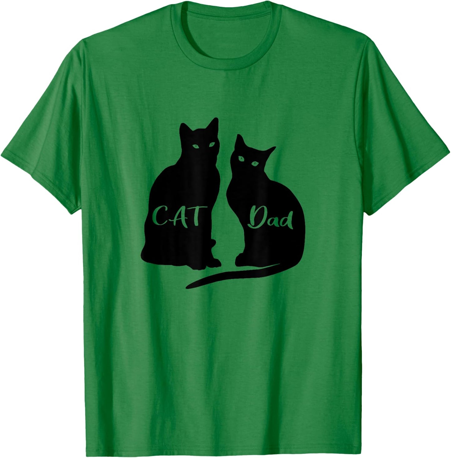 Cat Dad Black Cat Animal Women Kids T-Shirt - T-Shirt | Irish Green