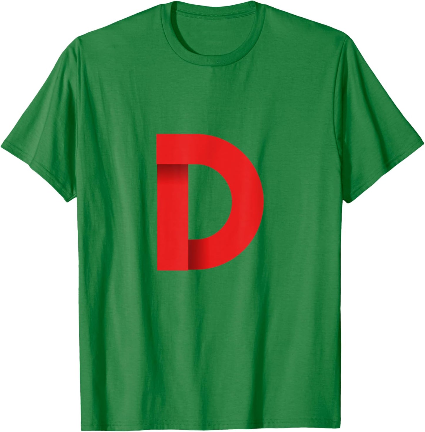 White With Red Letter D T-Shirt - T-Shirt | Irish Green