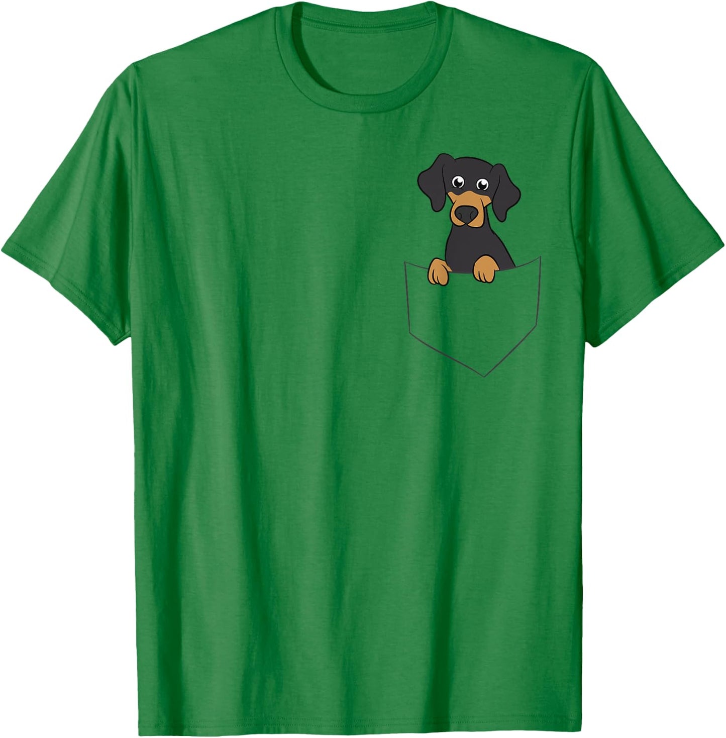 Cute Dachshund In Pocket Dog In Pocket Funny Dachshund T-Shirt - T-Shirt | Irish Green