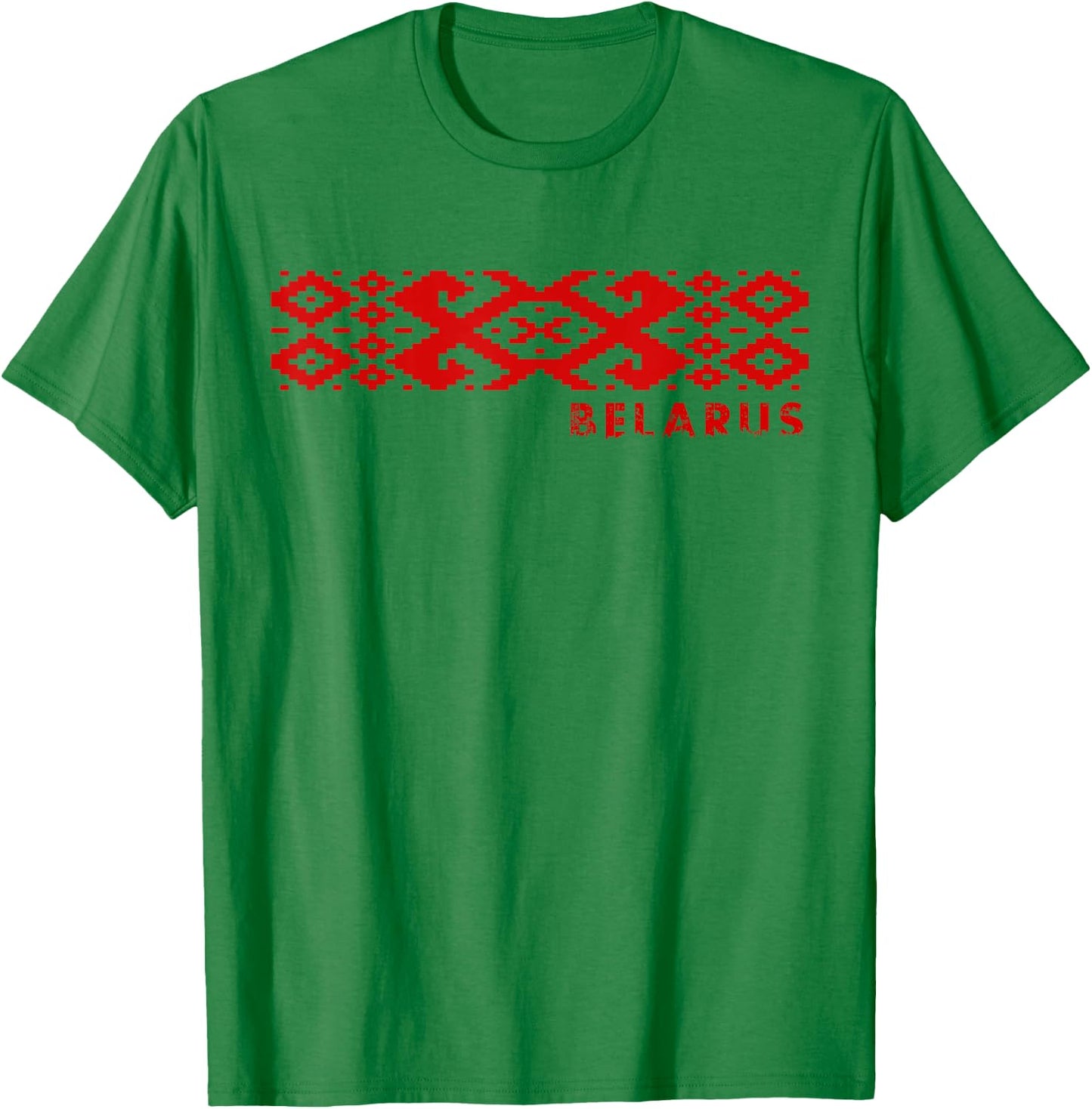 Belarus National Ornament Pattern Old Flag Pagonya T-Shirt - T-Shirt | Irish Green
