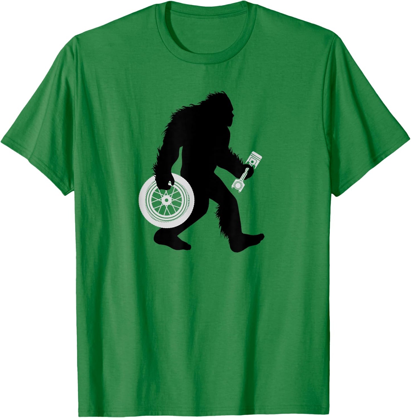 Bigfoot Mechanic Sasquatch Tire Technician T-Shirt - T-Shirt | Irish Green