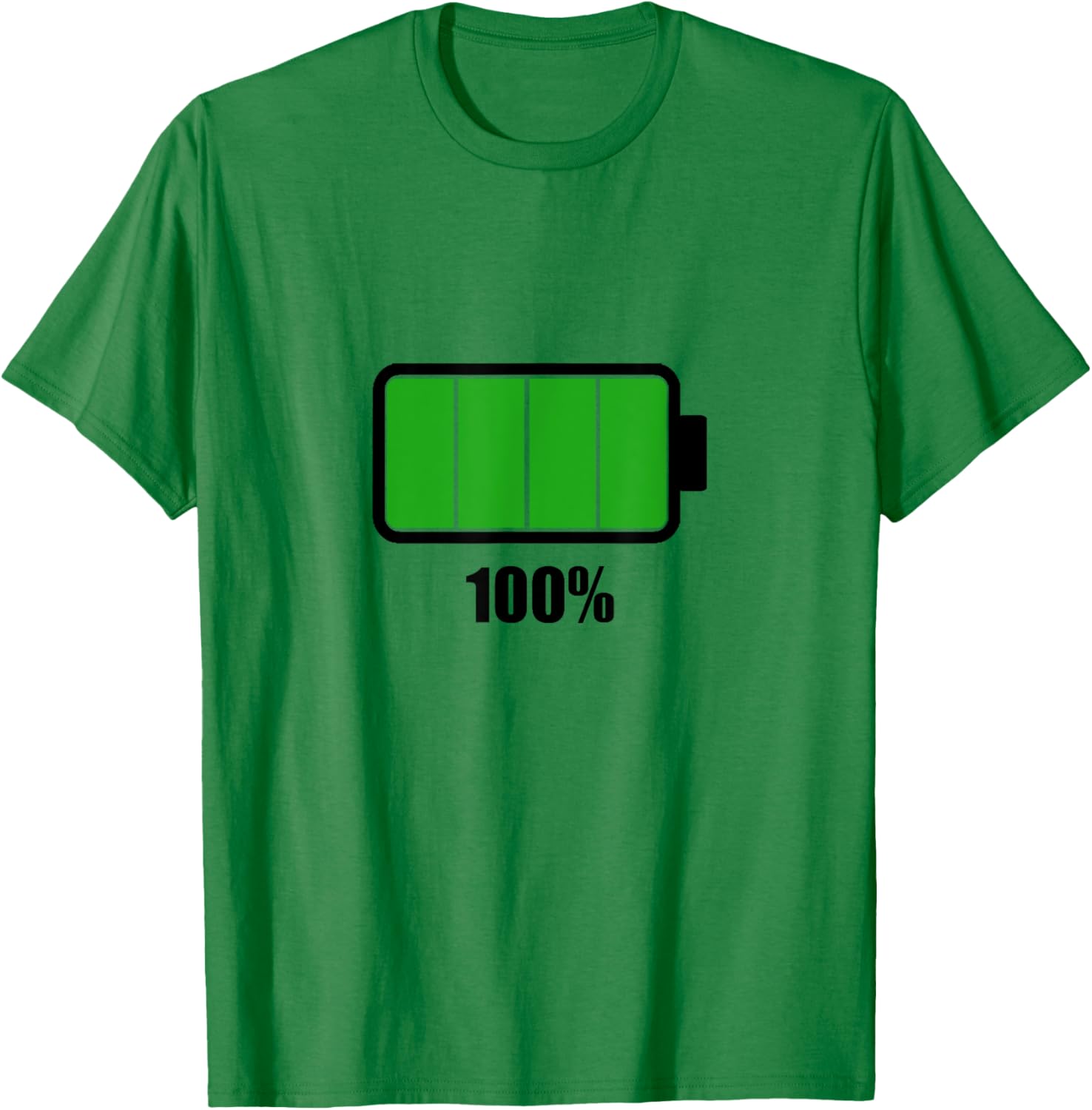 Battery 100% [100% remaining] Battery battery full T-Shirt - T-Shirt | Irish Green