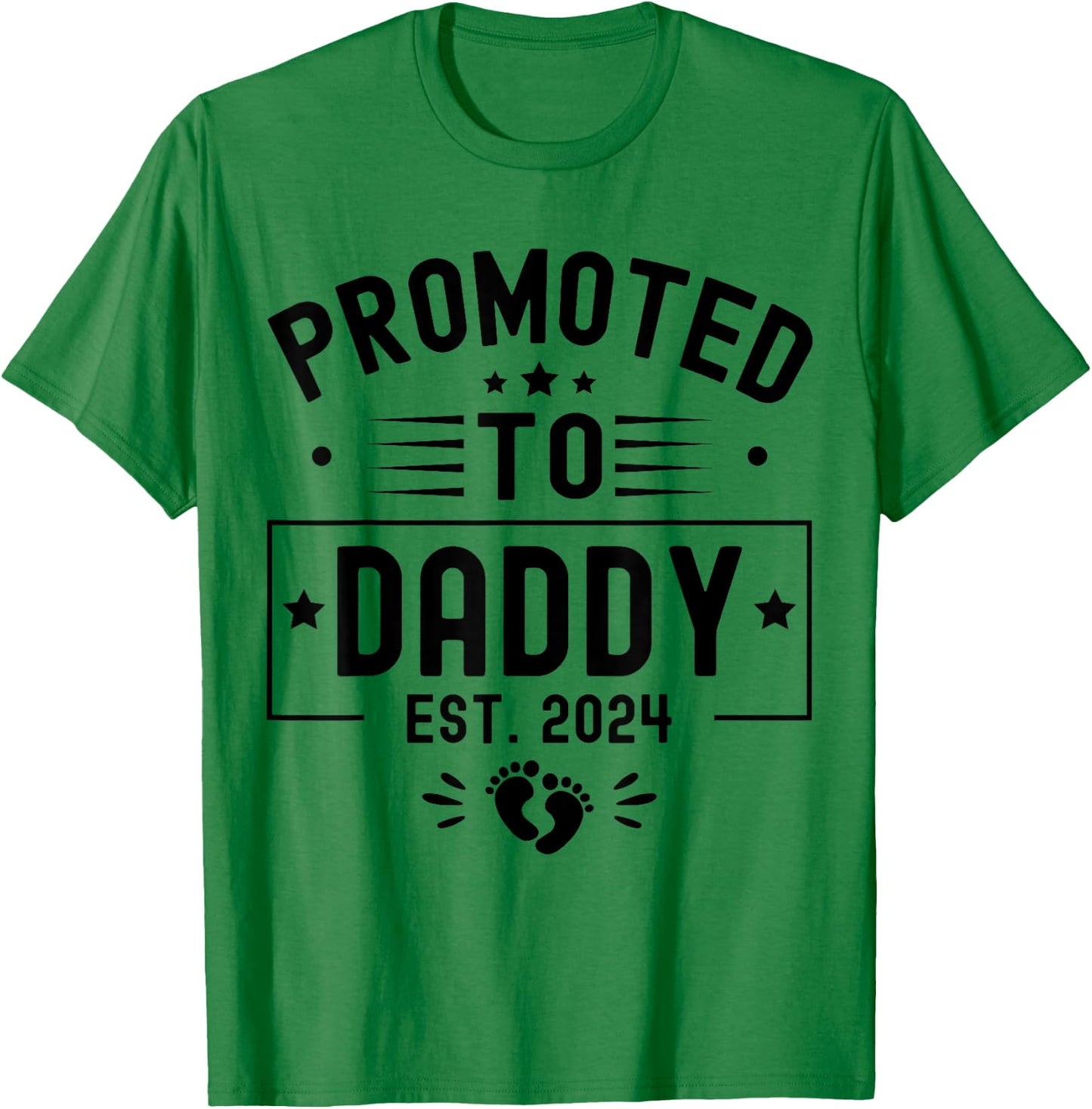 Promoted To Daddy Est. 2024 Soon To Be Dad New Daddy 2024 T-Shirt - T-Shirt | Irish Green