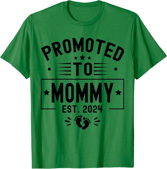 Promoted To Mommy Est. 2024 Soon To Be Mom New Mommy 2024 T-Shirt - T-Shirt | Irish Green
