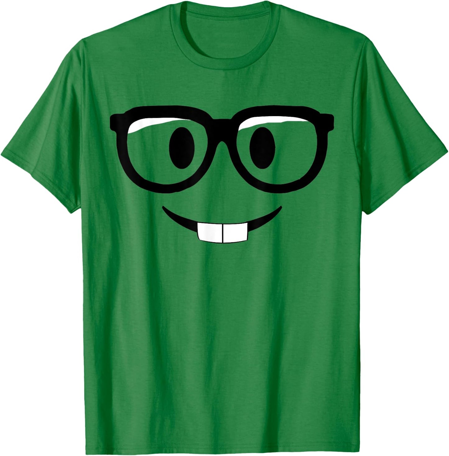 Nerd Emoticon With Glasses T-Shirt - T-Shirt | Irish Green