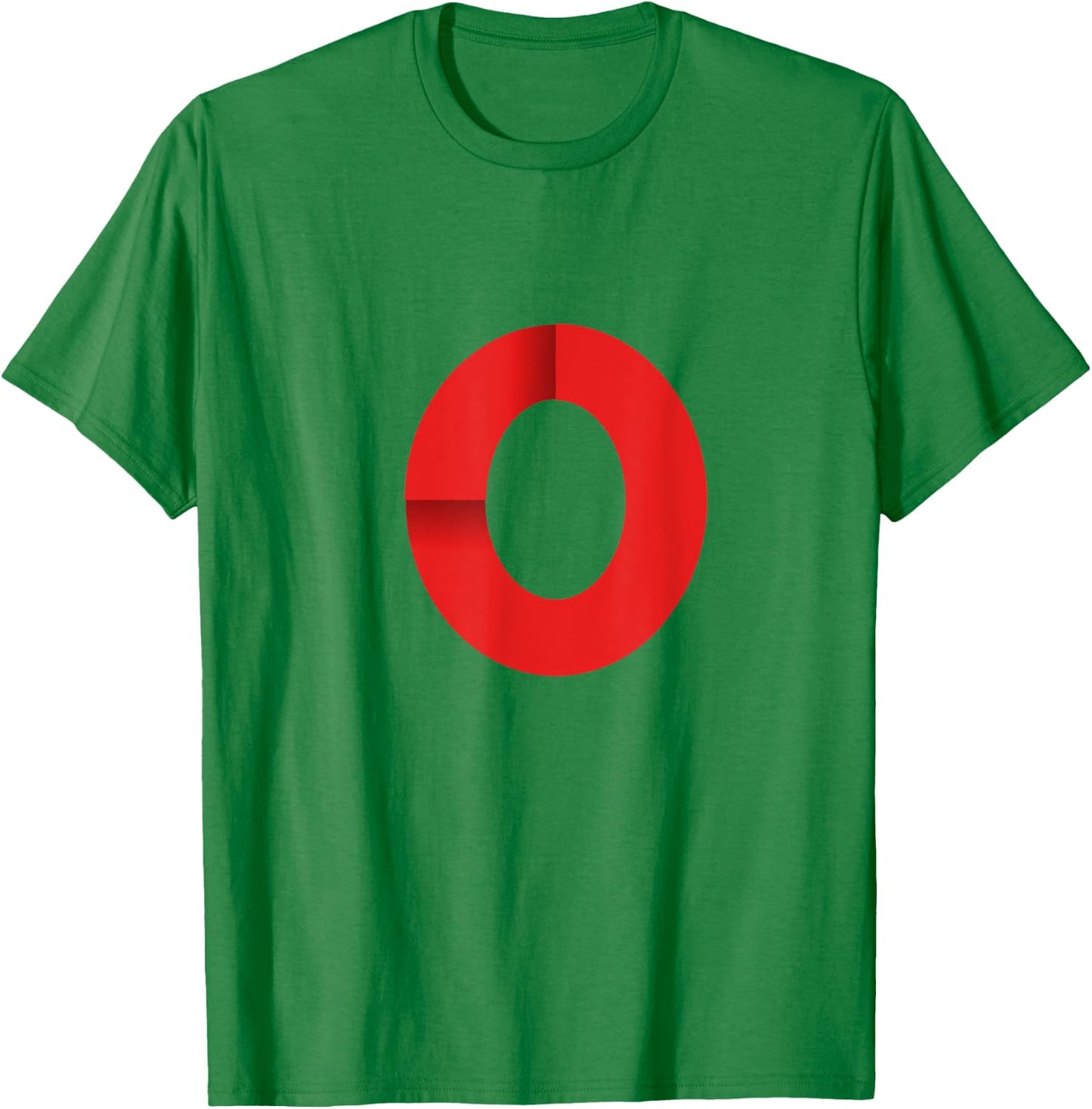 White With Red Letter O T-Shirt - T-Shirt | Irish Green