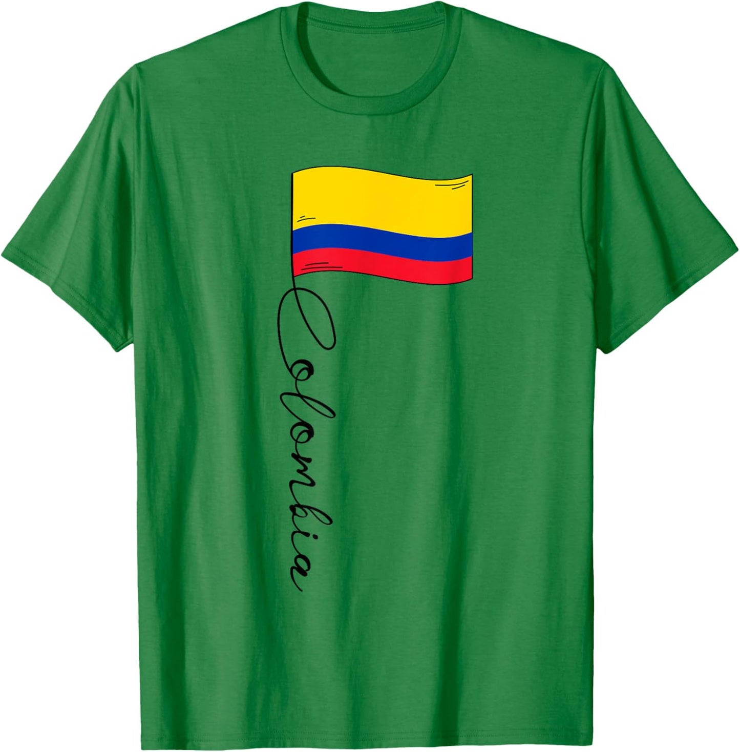Colombia Signature Flag Pole - Patriotic Colombian Flag Kids Men T-Shirt - T-Shirt | Irish Green