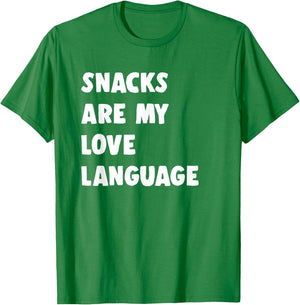 Snacks Are My Love Language Valentine Day T-Shirt - T-Shirt | Irish Green