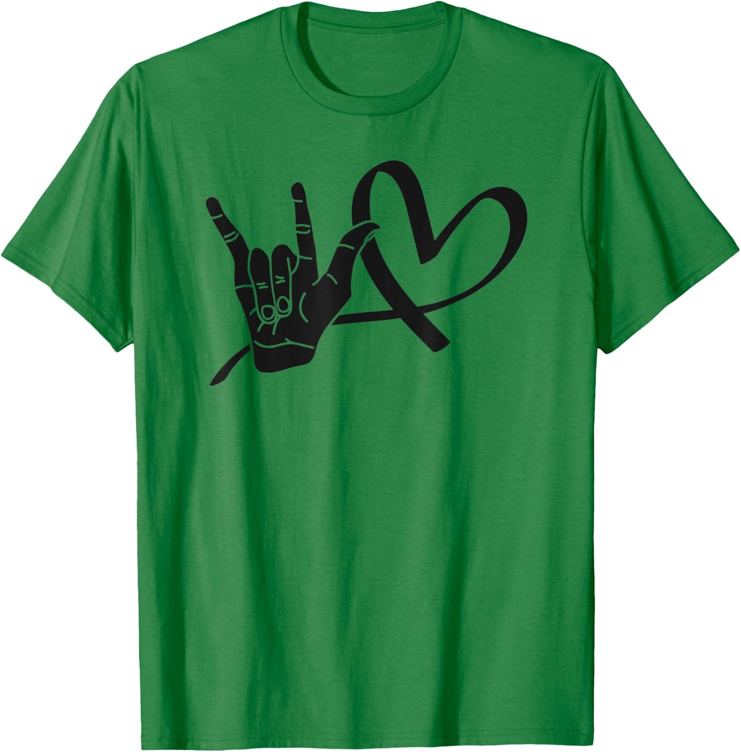 Deaf Awareness Shirts Sign Language Shirt Love ASL Teacher Men Women Kids T-Shirt - T-Shirt | Irish Green