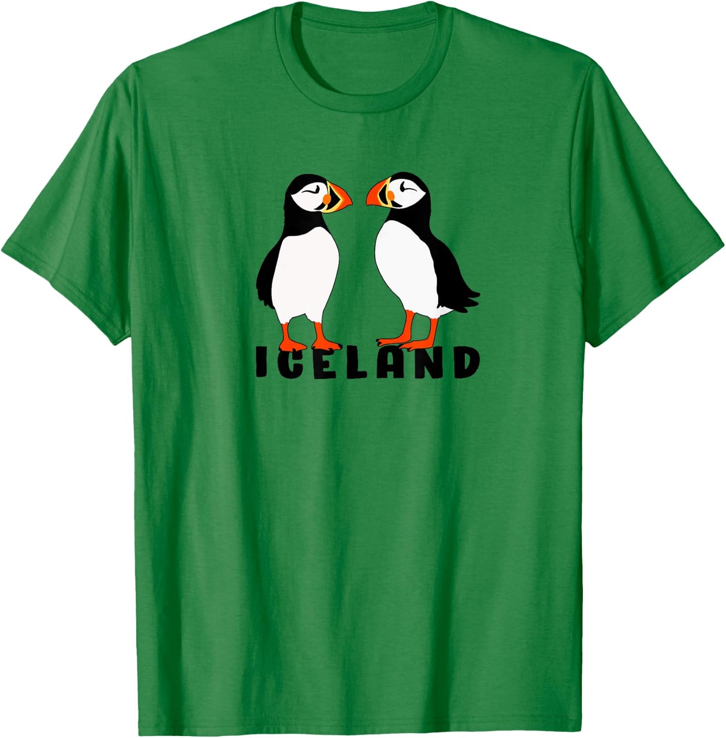 Two Cute puffins from Iceland T-Shirt - T-Shirt | Irish Green