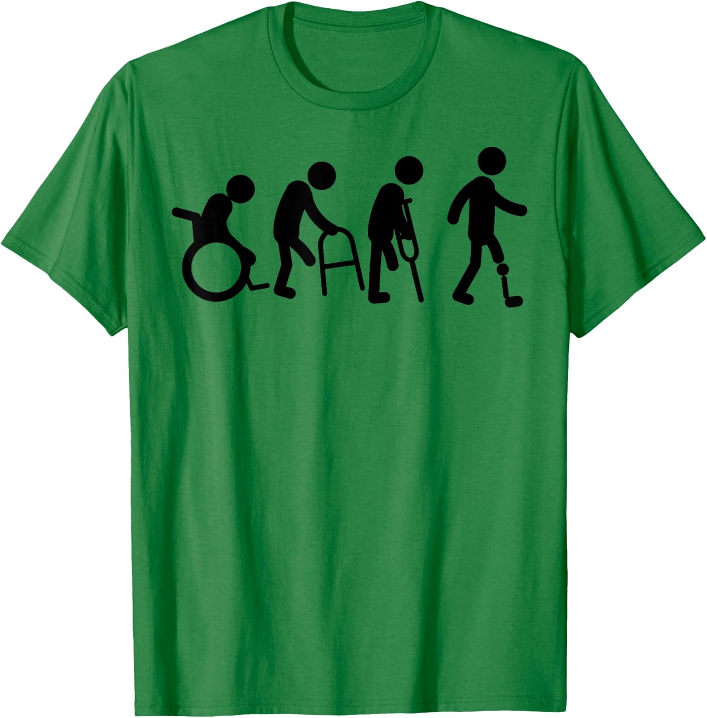 Funny Amputee Gift Prosthetic Evolution | Cute Disability T-Shirt - T-Shirt | Irish Green