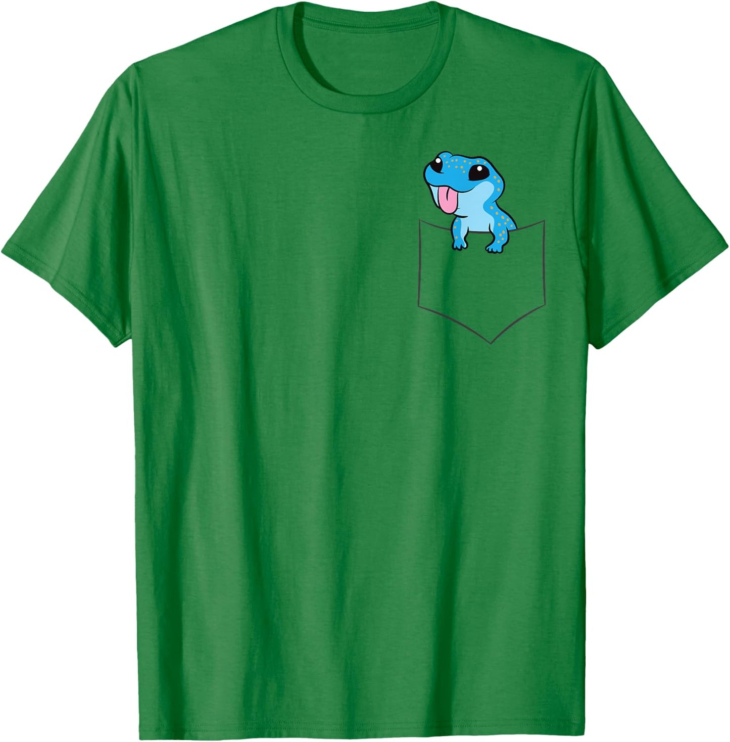 Cute Blue Gecko In A Pocket Lizard Reptile Pocket Blue Gecko T-Shirt - T-Shirt | Irish Green