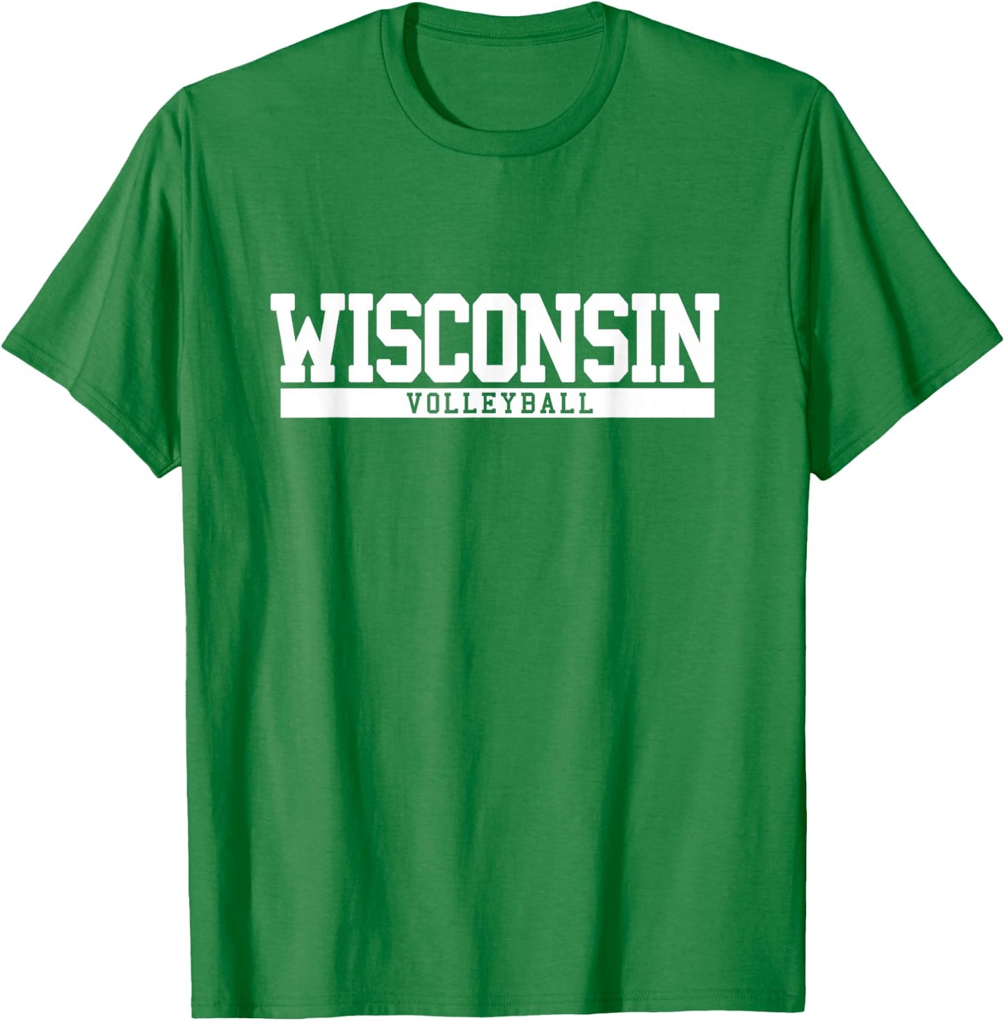 Wisconsin Volleyball -Adults Red Small Classic Fit Short Sleeve Modern Classic Fit Volleyball T-Shirt - T-Shirt | Irish Green