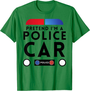 Pretend I'm a Police Car Funny Lazy Halloween Costume T-Shirt - T-Shirt | Irish Green