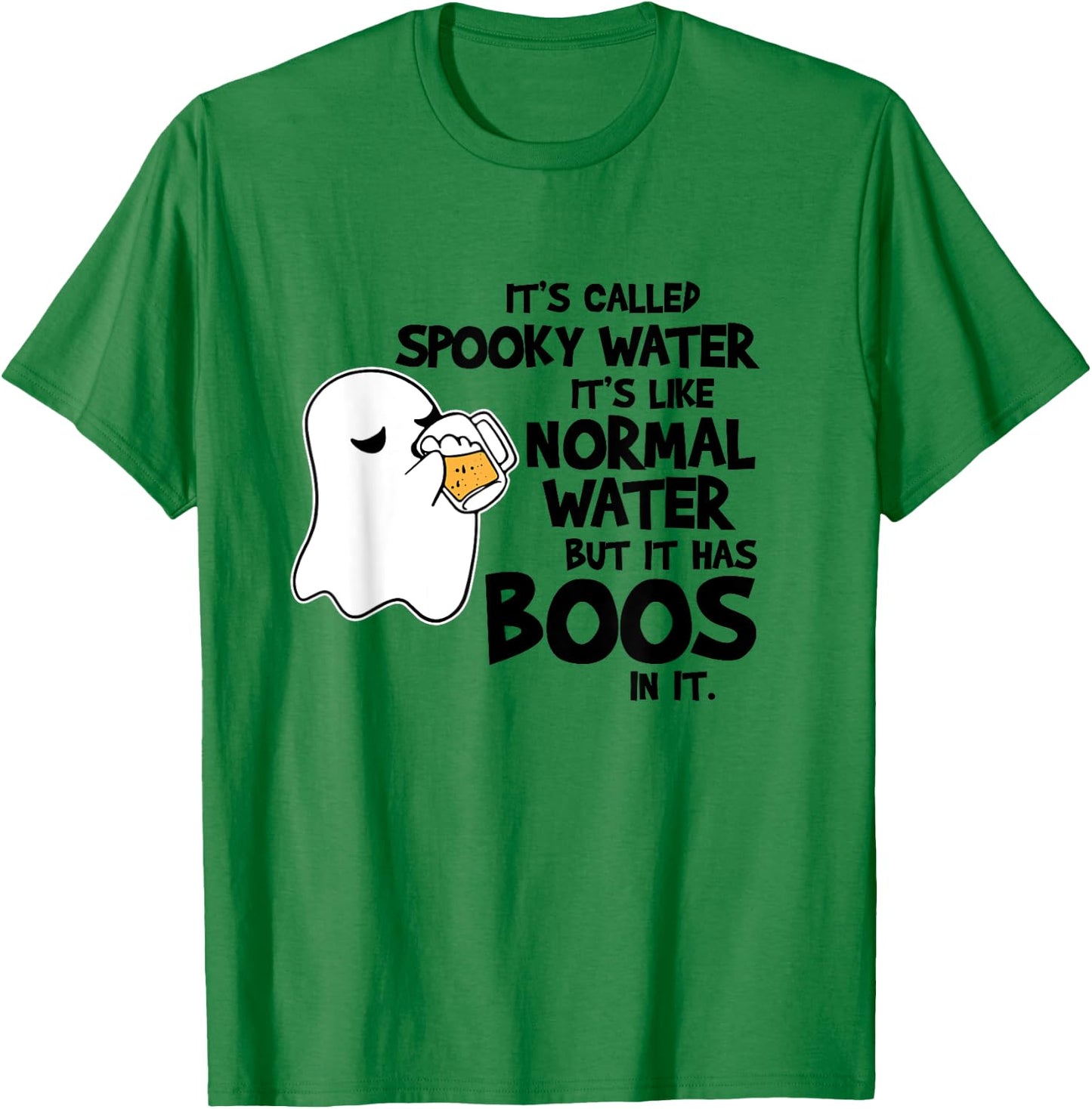 Funny Halloween Ghost Drinking Alcohol Beer Gag Joke T-Shirt - T-Shirt | Irish Green