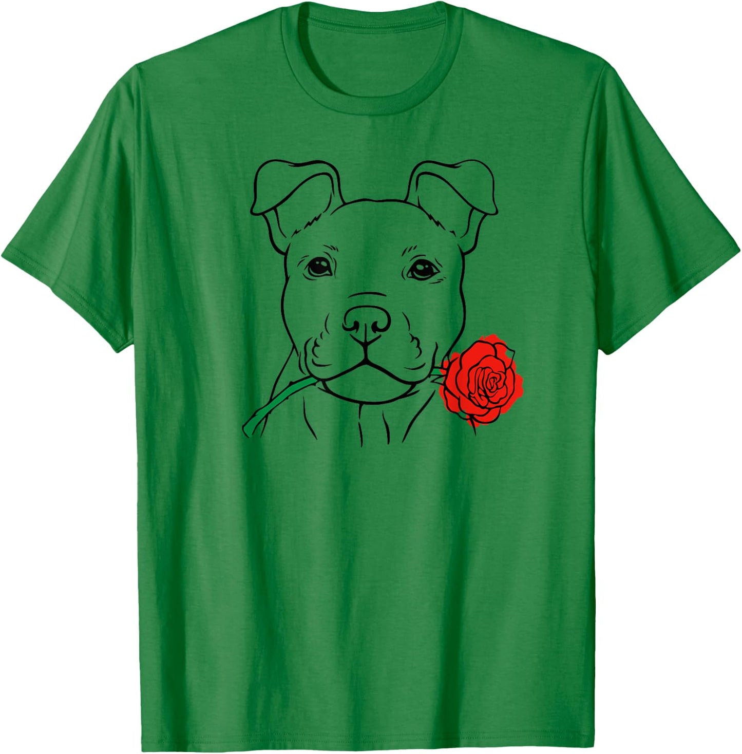 Cute Puppy Love with Rose - Dog Lover Christmas & Valentines T-Shirt - T-Shirt | Irish Green