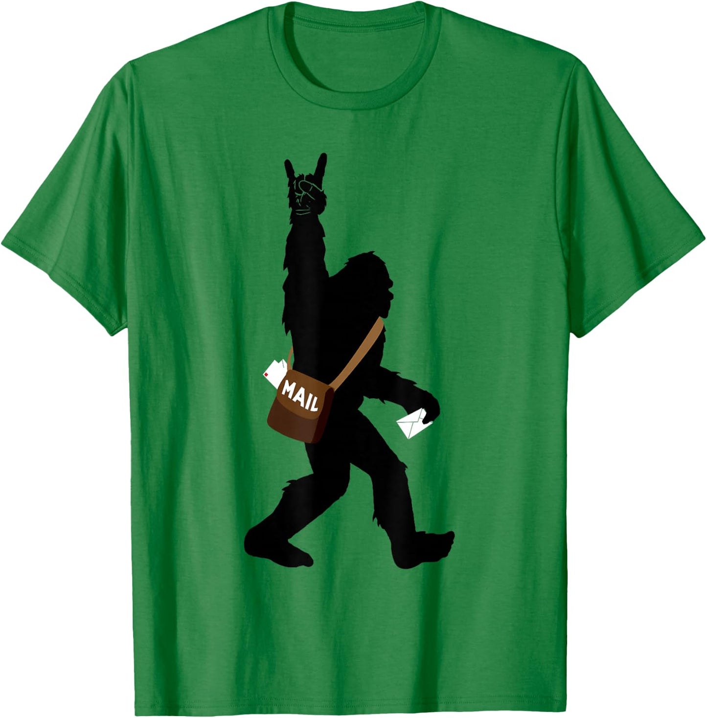 Funny Bigfoot Rock and Roll Rock On for US Postal Workers T-Shirt - T-Shirt | Irish Green