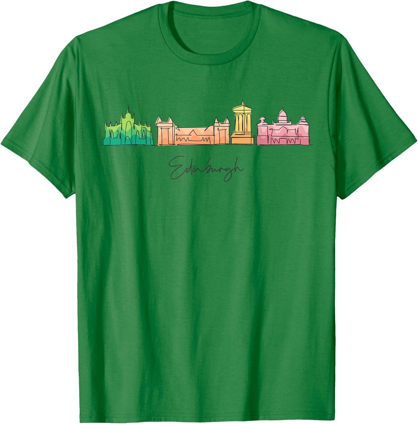 Travel Europe Scotland Edinburgh United Kingdom Vacation T-Shirt - T-Shirt | Irish Green
