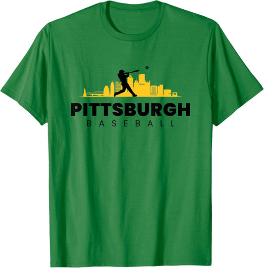 Pittsburgh Baseball Vintage Minimalist Retro Baseball Lover T-Shirt - T-Shirt | Irish Green