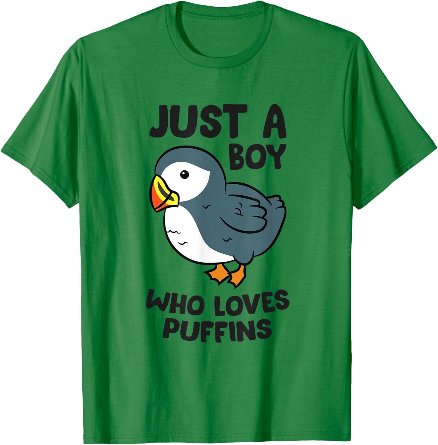 Just a Boy Who Loves Puffins T-Shirt - T-Shirt | Irish Green