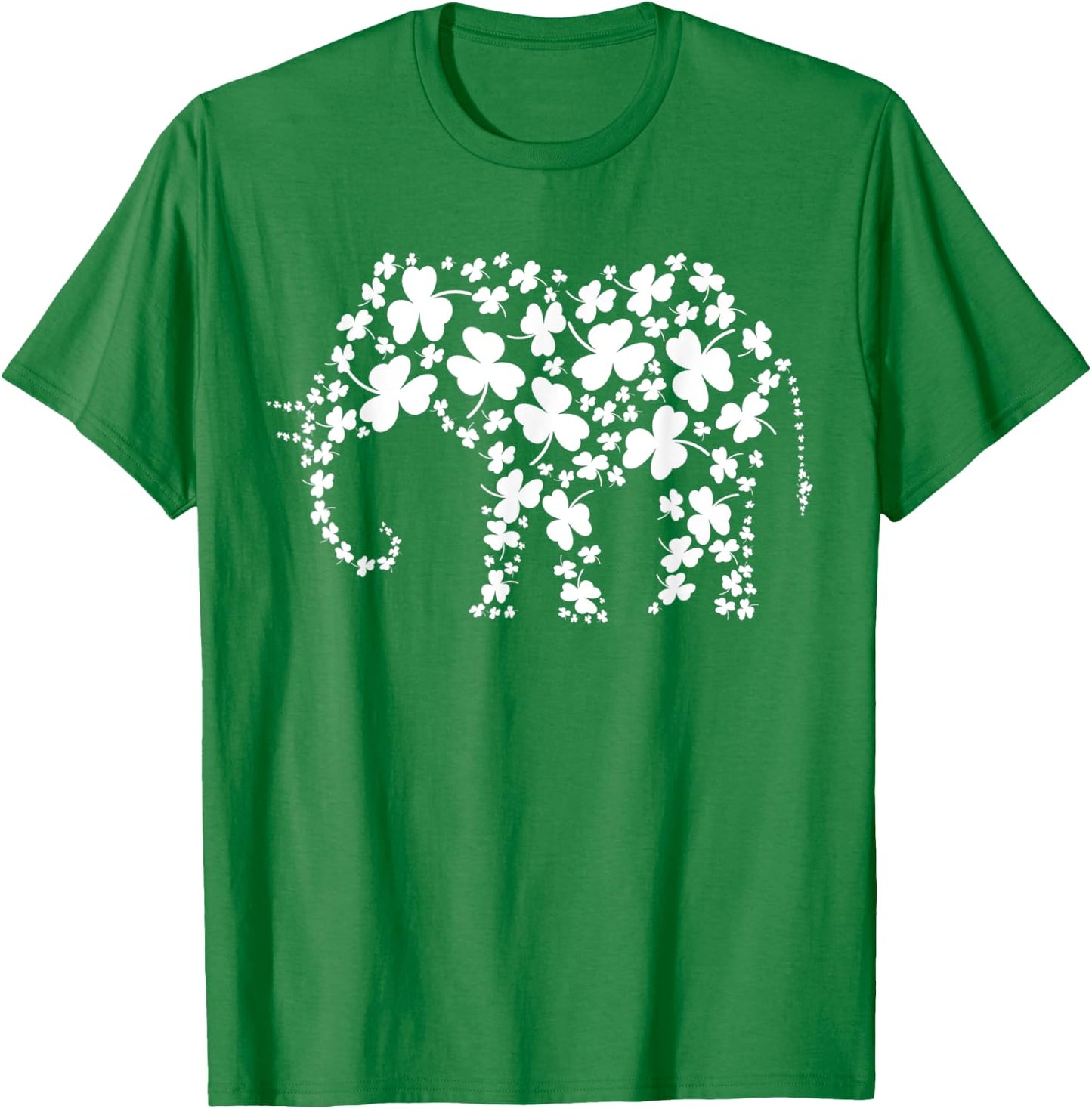 Elephant Irish Clover Shamrocks 4 Leaf St Patrick's Day T-Shirt - T-Shirt | Irish Green