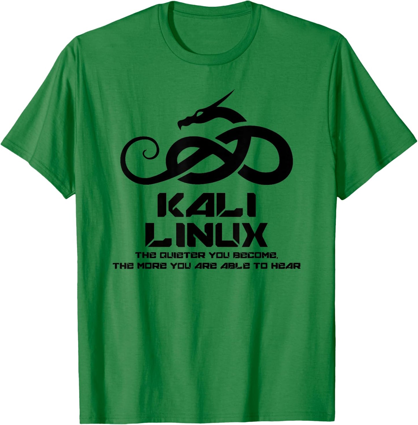Kali Linux with Dragon and Slogan T-Shirt - T-Shirt | Irish Green