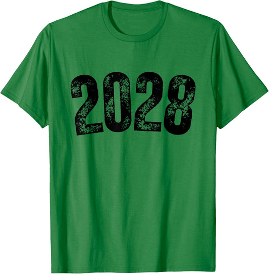 Vintage Senior 2028 Class of 2028 First Day Of School 2028 T-Shirt - T-Shirt | Irish Green