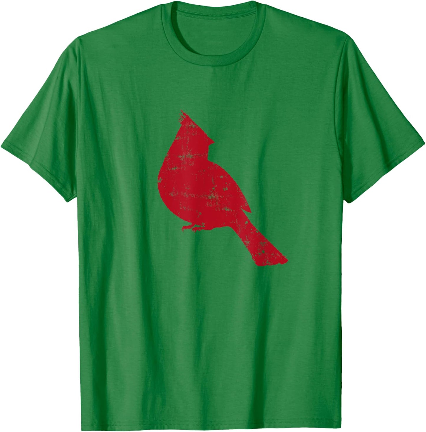 Bright Red Cardinal Bird Silhouette T-Shirt - T-Shirt | Irish Green