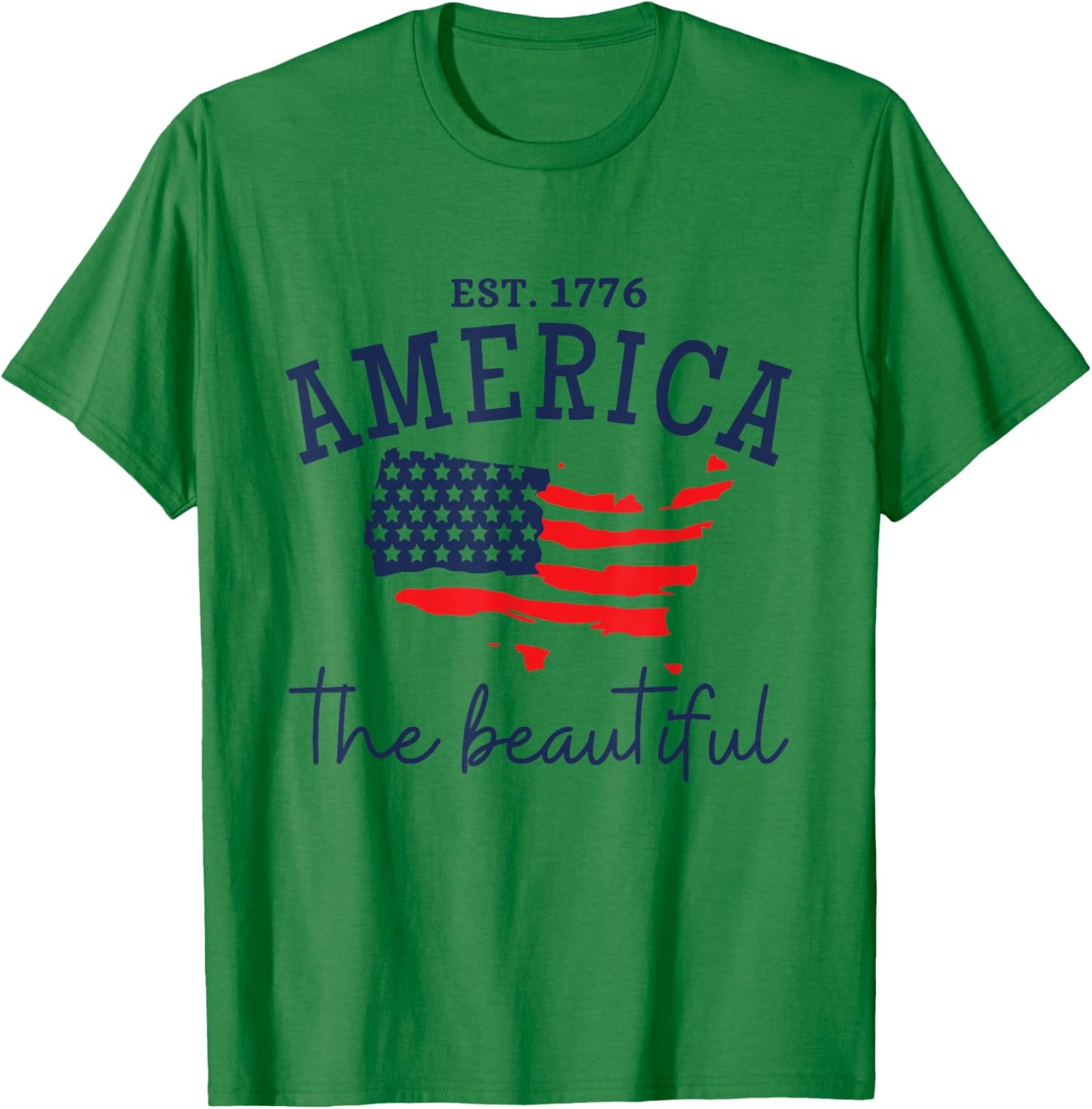 America The Beautiful Patriotic 4th Of July Independen Day T-Shirt - T-Shirt | Irish Green