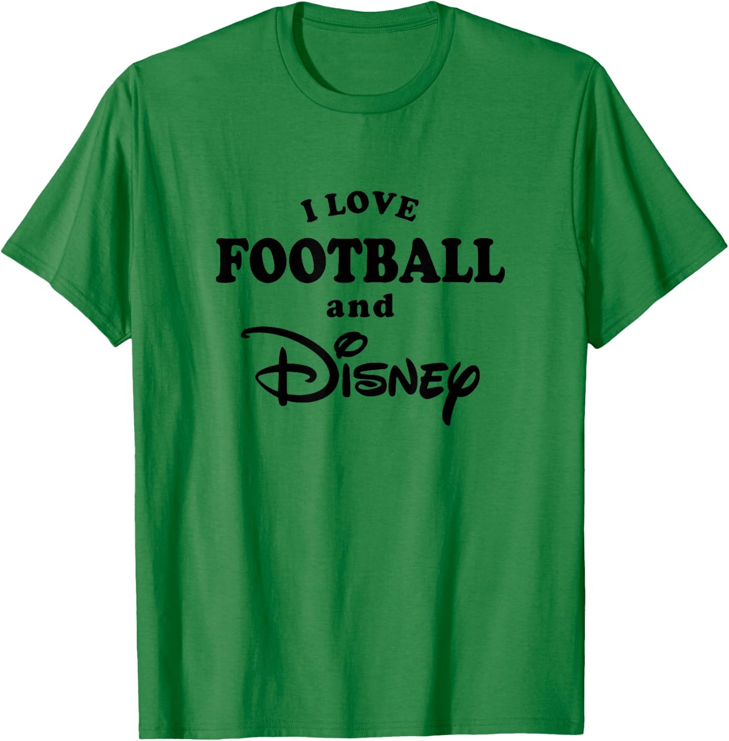 Disney I Love Football And Disney Bold Text Big Chest Logo T-Shirt - T-Shirt | Irish Green