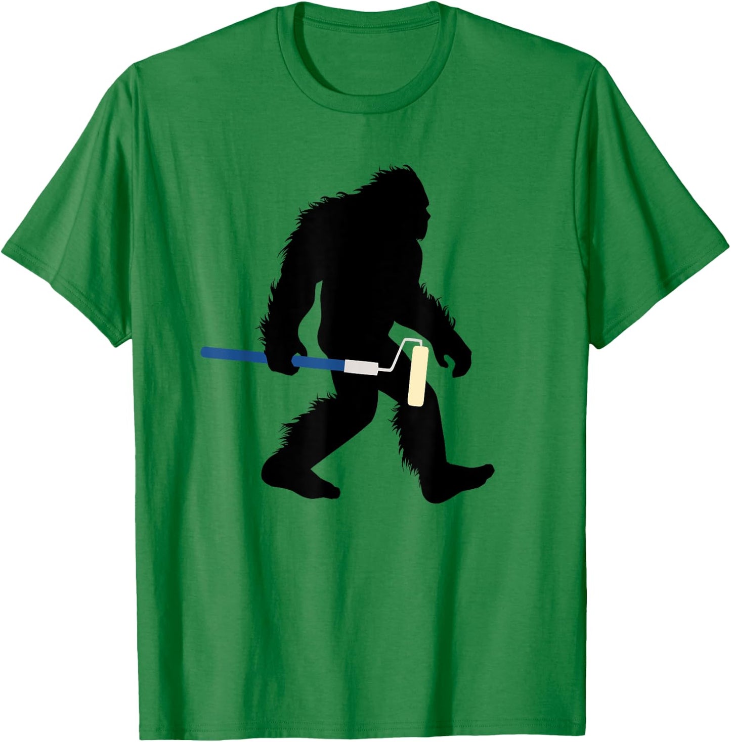 Bigfoot With Paint Roller Sasquatch Home Painter T-Shirt - T-Shirt | Irish Green