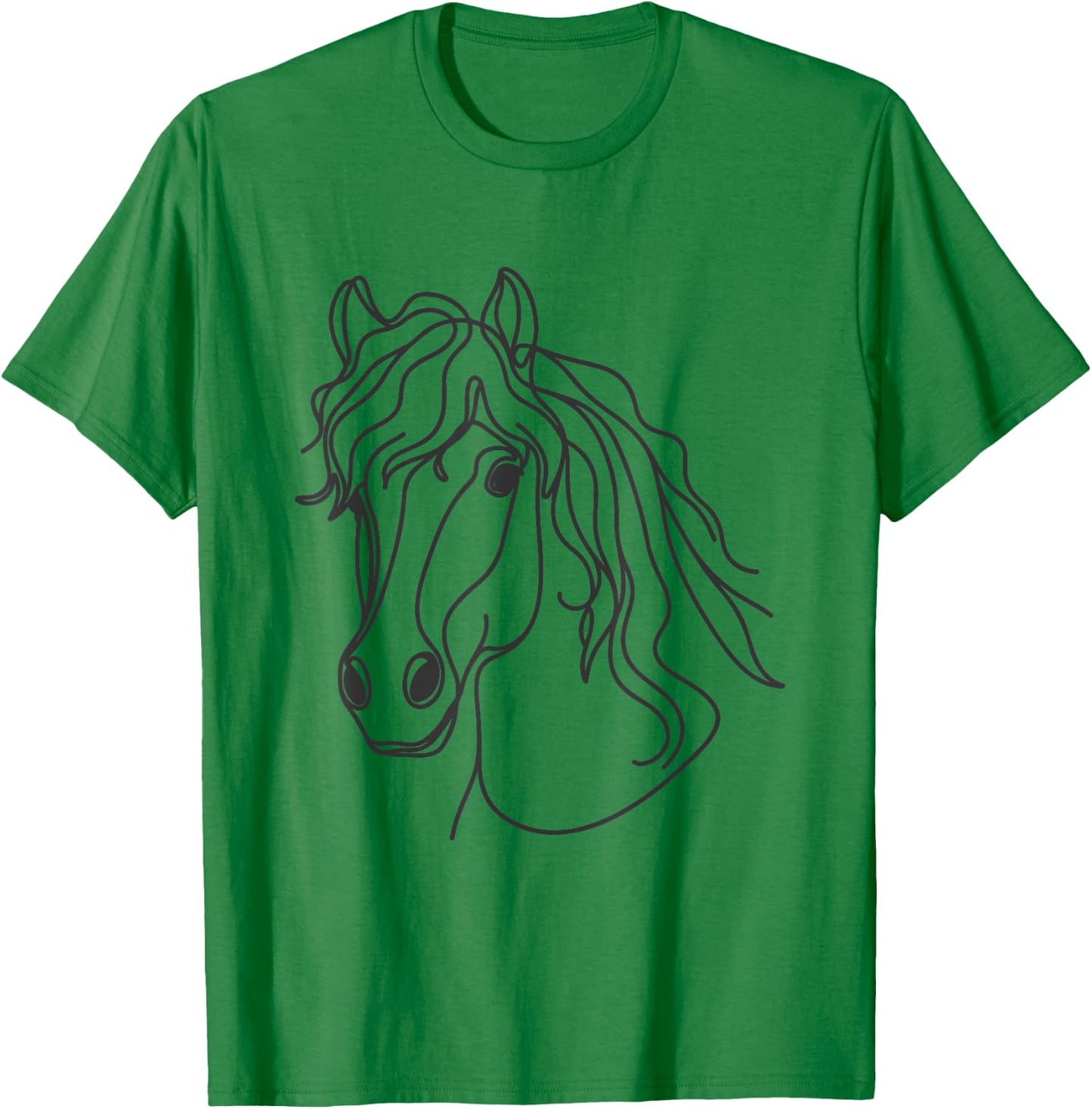 Line Art Dad Mom Horse - Haflinger Horse T-Shirt - T-Shirt | Irish Green