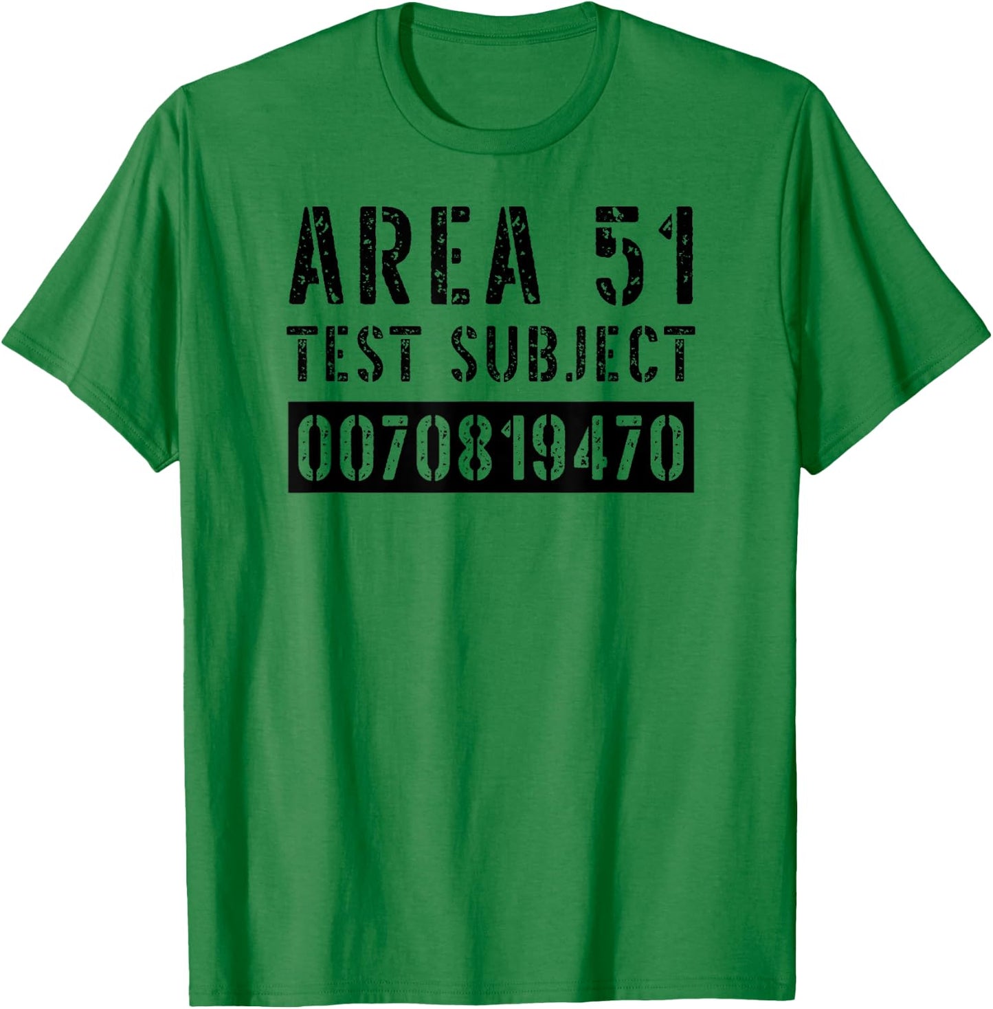 Area 51 Test Subject Costume Roswell Alien UFO Conspiracy T-Shirt - T-Shirt | Irish Green