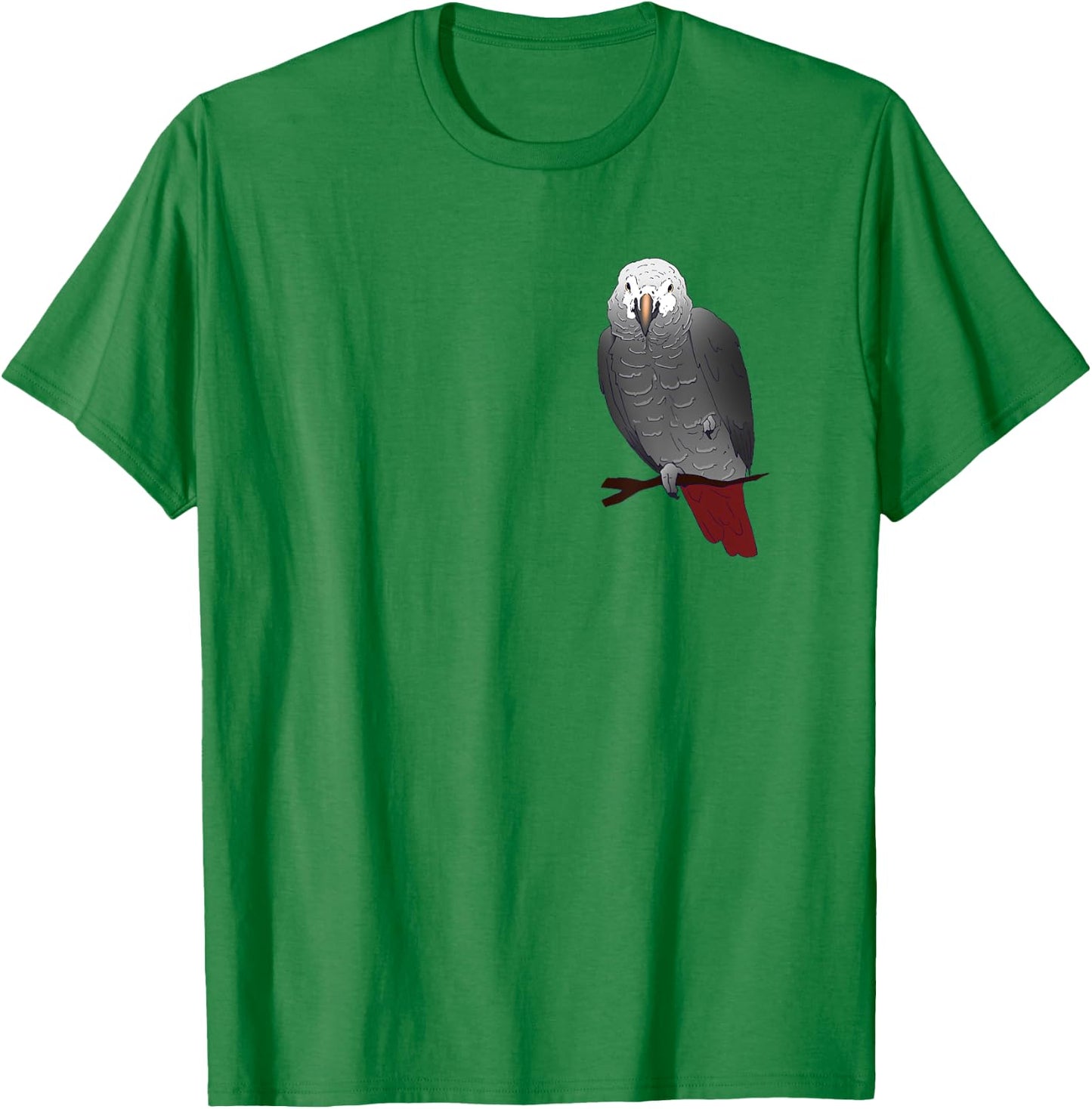 Timneh African Grey Parrot Perching on a Branch T-Shirt - T-Shirt | Irish Green