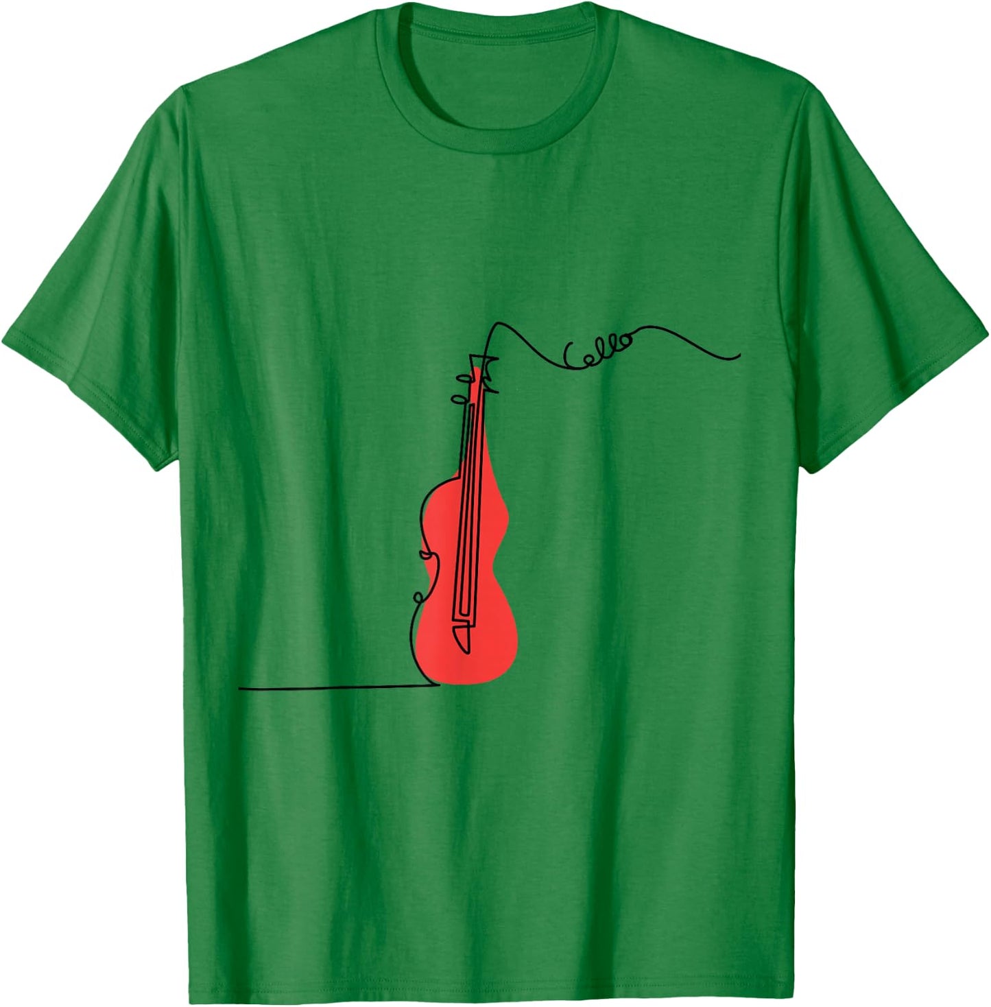 Cellist Music Orchestra Design One-Line Cello Small T-Shirt - T-Shirt | Irish Green