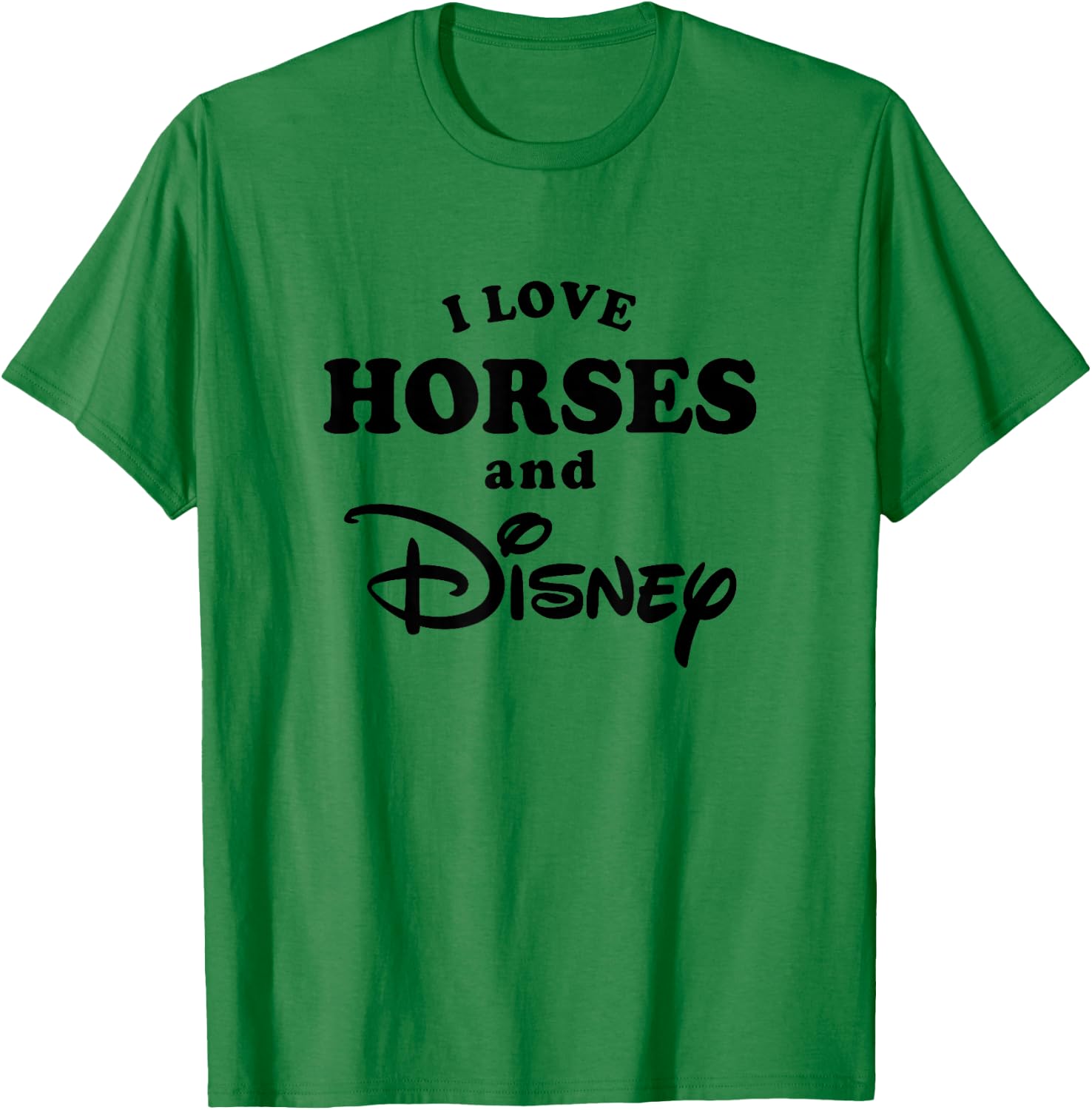 Disney I Love Horses And Disney Bold Text Big Chest Logo T-Shirt - T-Shirt | Irish Green