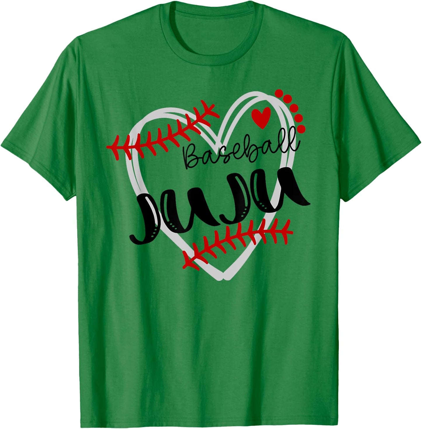 Personalized Baseball Heart Cute Juju Men Women T-Shirt - T-Shirt | Irish Green