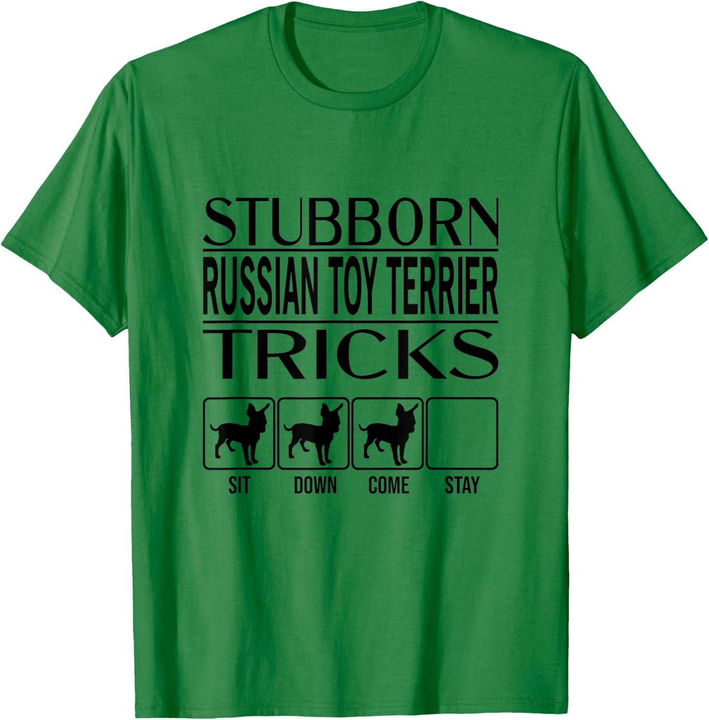 Stubborn Dog Tricks, dog gift, Funny Russian Toy Terrier Men Women Kids T-Shirt - T-Shirt | Irish Green