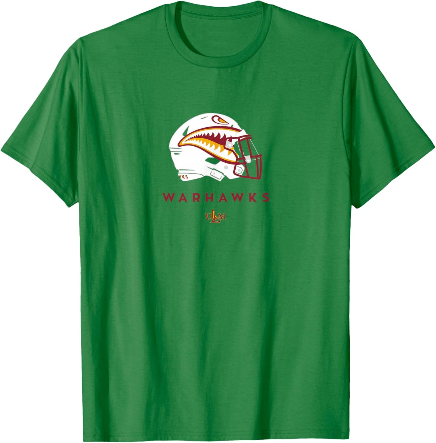 Louisiana Monroe ULM Warhawks All-Season Football Helmet T-Shirt - T-Shirt | Irish Green