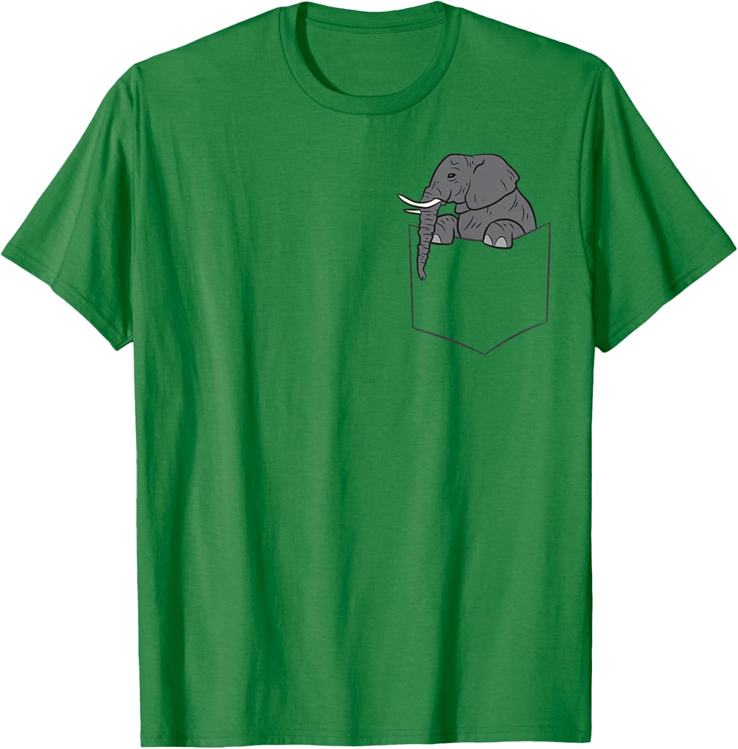 Elephant in A Pocket Funny Pocket Elephant Small T-Shirt - T-Shirt | Irish Green