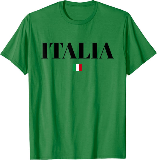 ITALIA Flag ITALY | Men Woman Kids | White ITALIAN T-Shirt - T-Shirt | Irish Green