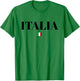 ITALIA Flag ITALY | Men Woman Kids | White ITALIAN T-Shirt - T-Shirt | Irish Green