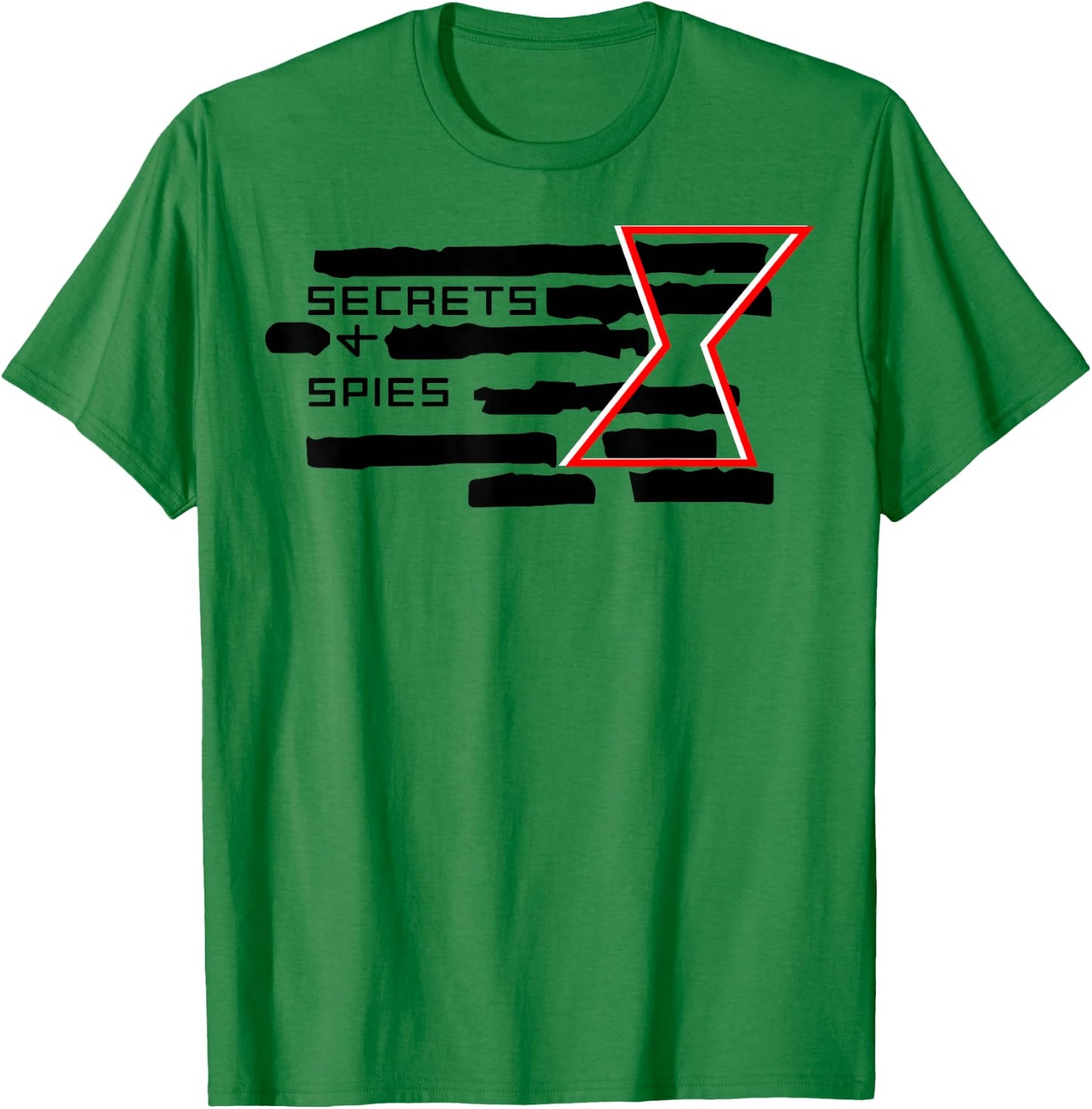 Marvel Black Widow Secrets And Spies Crossed Out Logo T-Shirt - T-Shirt | Irish Green