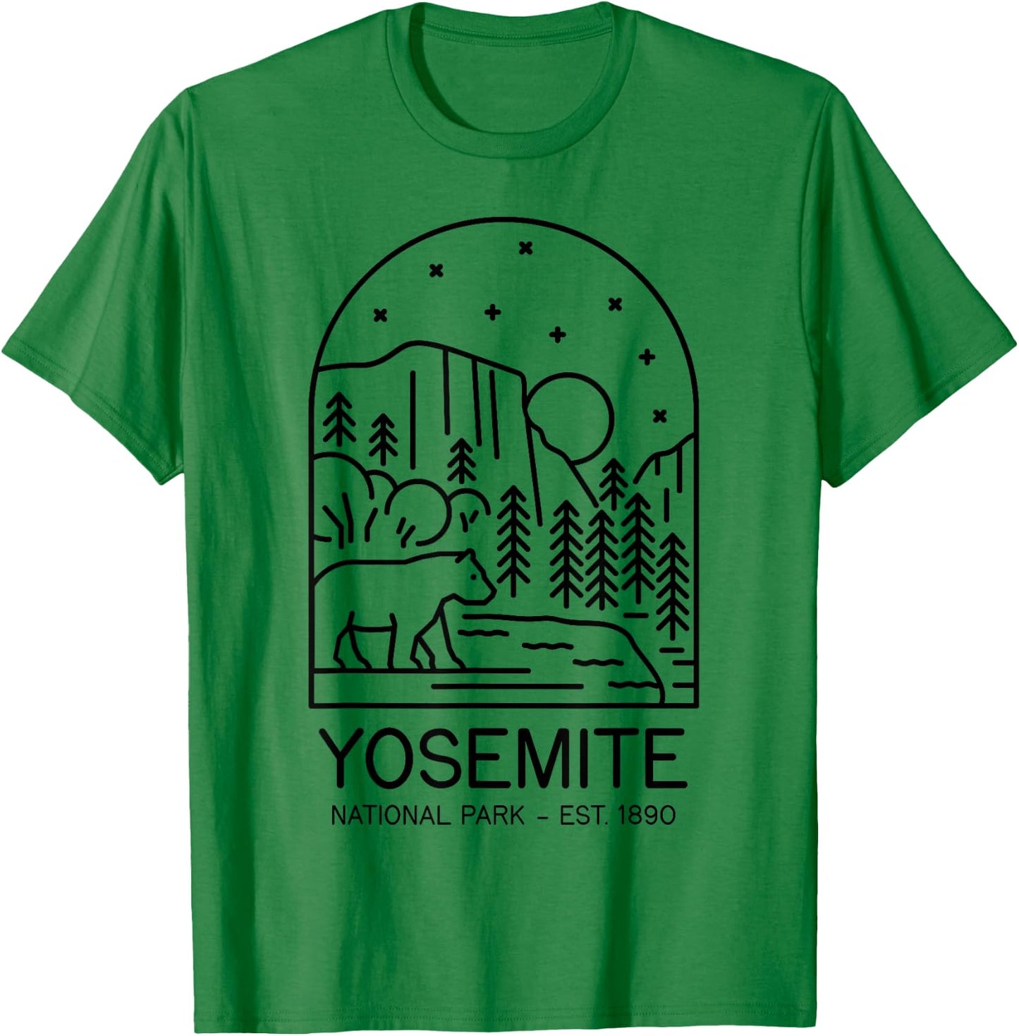 Yosemite National Park 1890 California Mariposa Sierra T-Shirt - T-Shirt | Irish Green