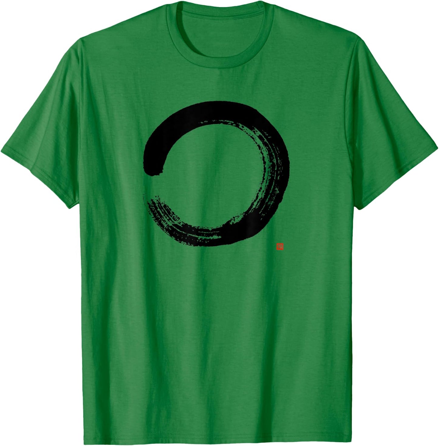 Zen Enso Circle Hand-brushed Japanese Zen Enso Calligraphy T-Shirt - T-Shirt | Irish Green