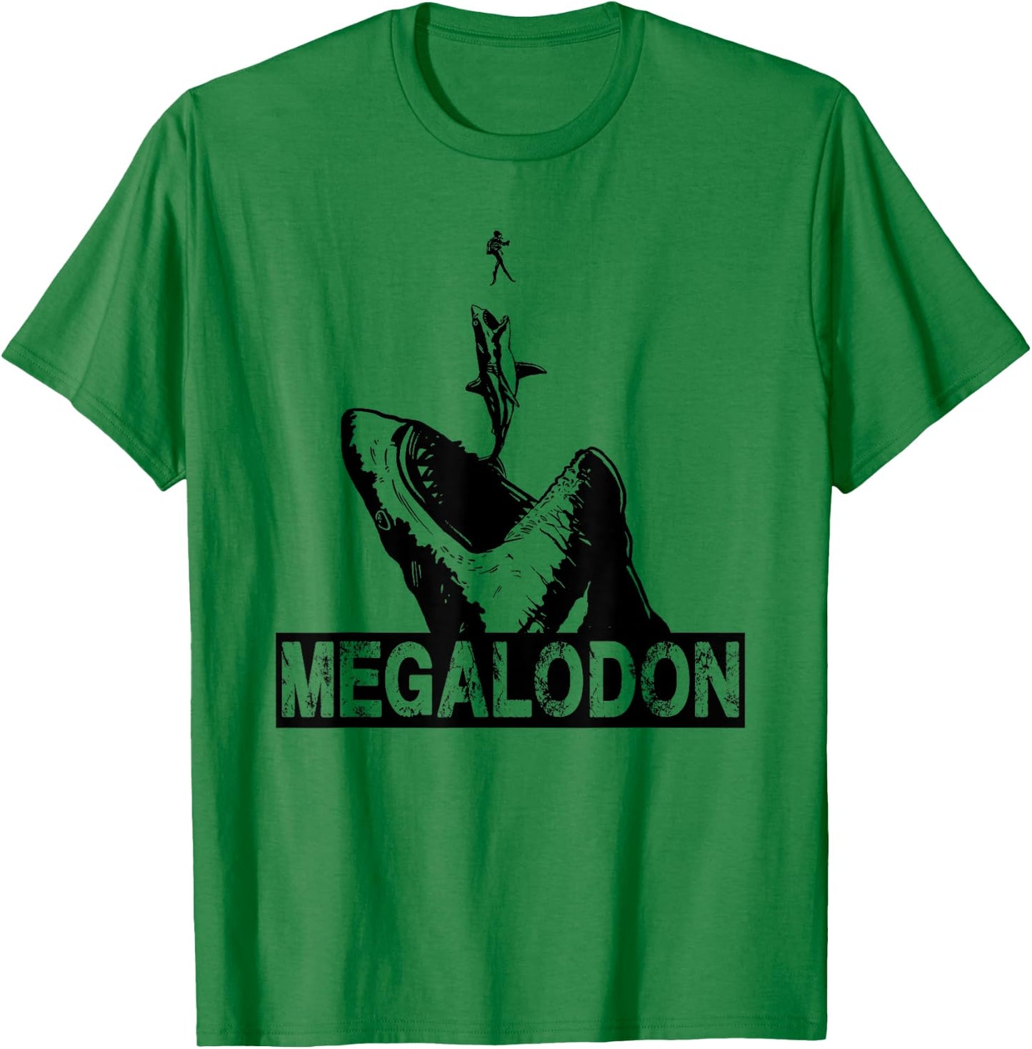 Megalodon Great White Shark Giant Shark Lover Diver T-Shirt - T-Shirt | Irish Green